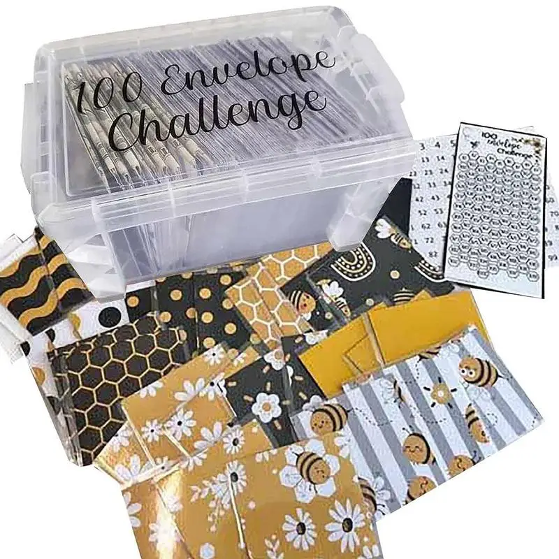 Savings Challenges Book With Envelopes Money-saving Challenge 100 Days Budget Planning Handbook With Storage Box Mastering