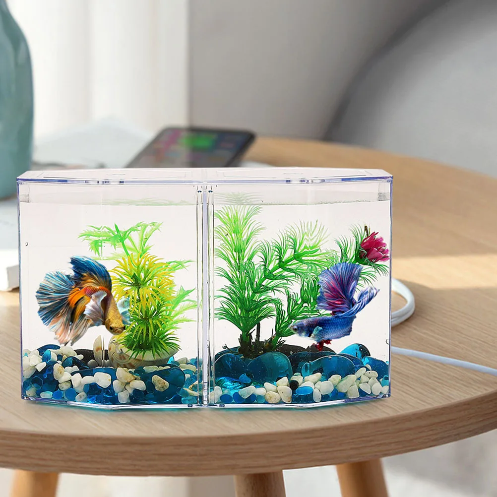 

Betta Fish Tank Isolation Box Transparent Aquarium Breeding Container Household Plastic Accessory Fish for Aquarium