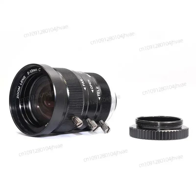 2025 NUOVO obiettivo manuale per fotocamera industriale con attacco C con zoom a bassa distorsione da 5-12 mm 1/1,8 "F2.0