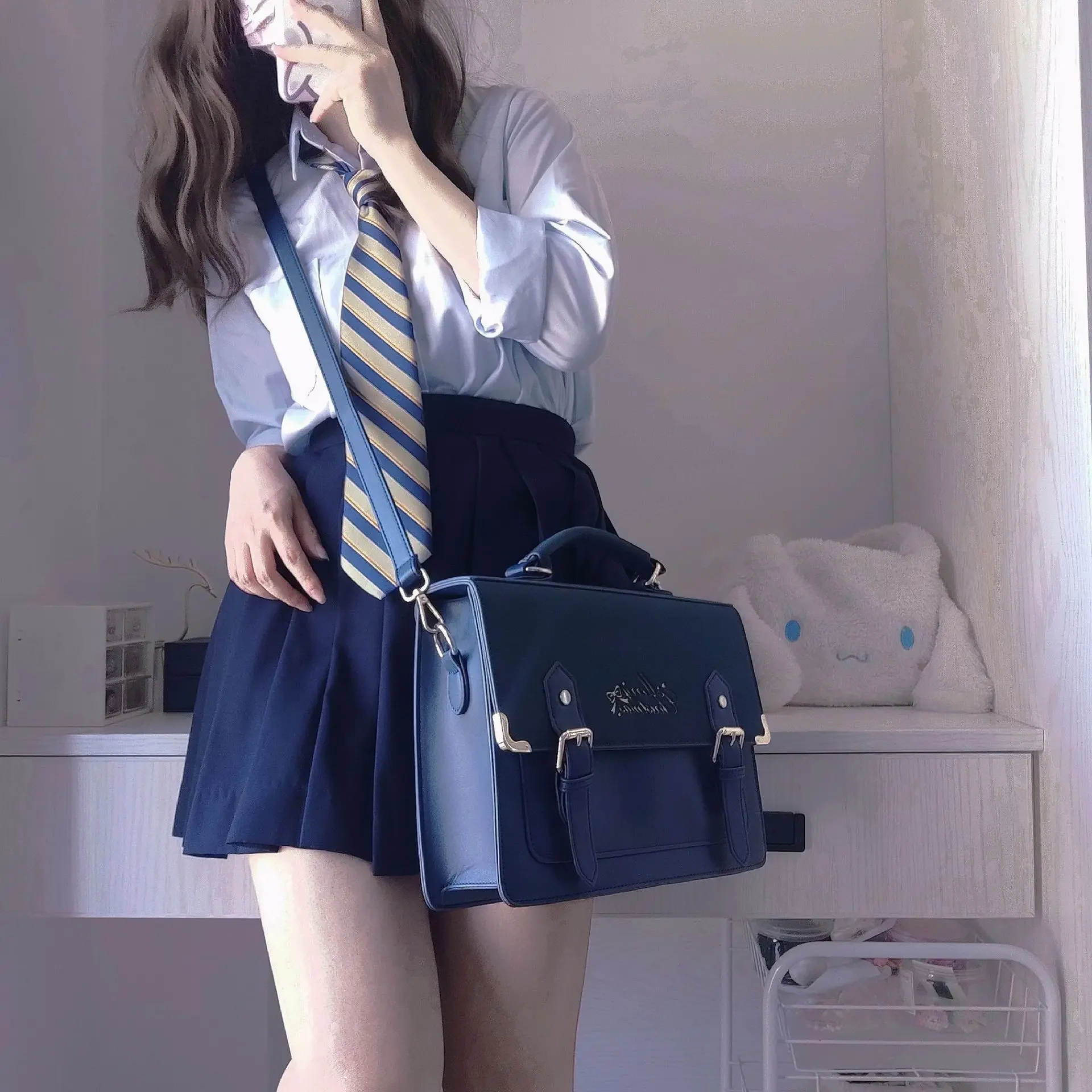 Tas tangan seragam JK, 2024 tas kurir Girly ransel Preppy dengan kapasitas besar