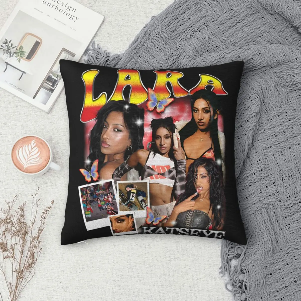Lara Katseye Gnarly رمي غطاء وسادة البوليستر وسادة الزخرفية الناعمة هي ألبوم قوي أغطية الوسائد المضحكة #4