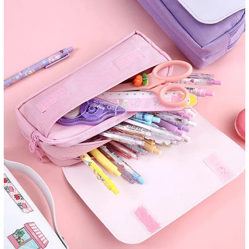 Anime OSHI NO KO Cosplay Hoshino Ai Oxford Cloth Student PU Leather Flip Pen Bag Portable Flip Pencil Case Stationery Gifts