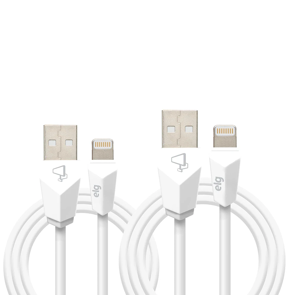 Kit 2 Cables For White Recharge for Iphone 1M + 2M - ELG