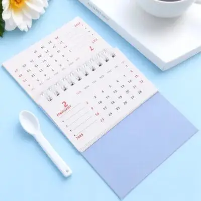 家庭用卓上カレンダー 2025 小型スタンディングマンスリープランナー ホームオフィスアクセサリー 日常使用オーガナイザー 小型卓上カレンダー