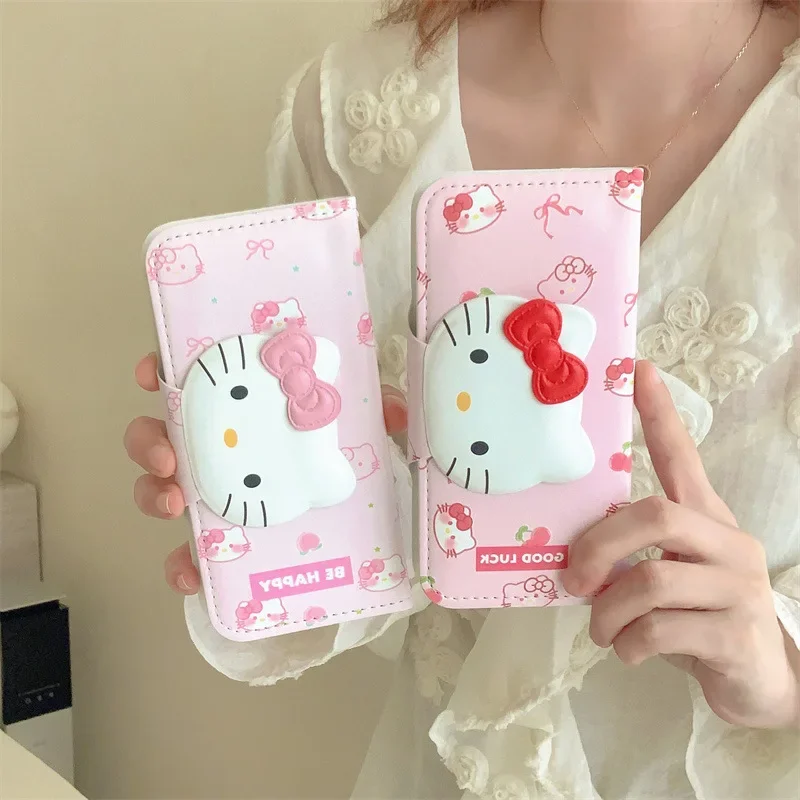 Sanrios Anime Kawaii Apple Iphone14promax Folding Cartoon 13pro Bow Big Head Hellokittys15pro Mobile Phone Case Protective Cover