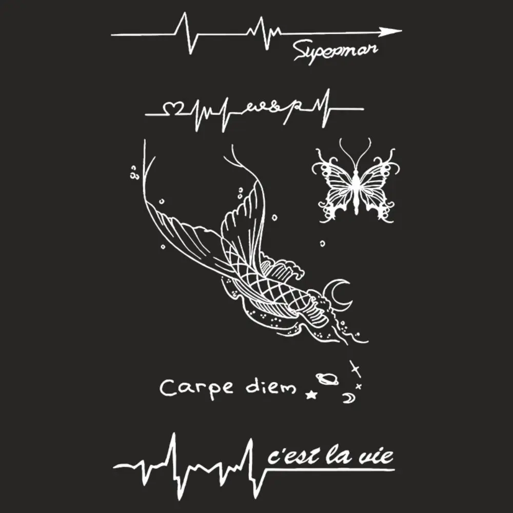 English Letter Juice Tattoo Waterproof Semi Permanent Fake Tattoo Long Lasting Temporary Hombre Art Fake Tattoo Men