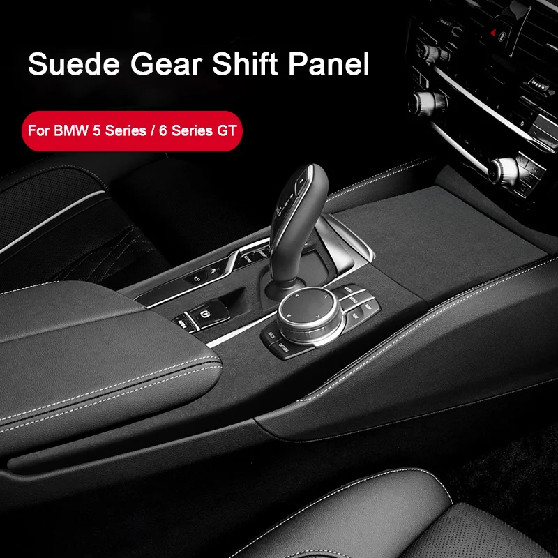 For BMW 5/6 Series G30 G31 G38 2018-2022 Suede Car Center Console Gear Shift Panel Cover Trim Decorative Shelth Shell