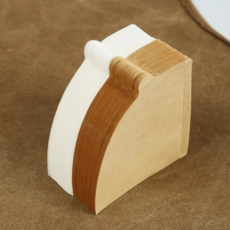 10-100 PCS Coffee Filter Paper V-Shaped Wood Pulp Cone Filter Pour Over 2-4 Cups Natural Drip Coffee Paper Filters Accessories