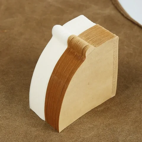 10-100 pièces papier filtre à café en forme de V pâte de bois cône filtre verser sur 2-4 tasses naturel goutte à goutte café papier filtres accessoires