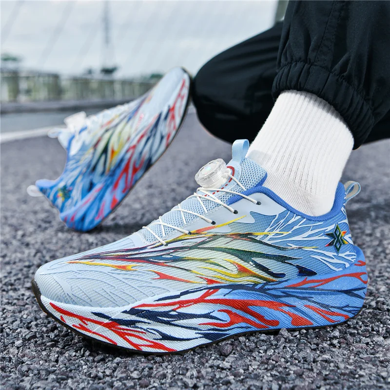 

2026 New Men Women Running Shoes Cushioning Carbon Plate Racing Marathon Athletic Shoes Comfortable Non-slip Sports Tennis Shoes