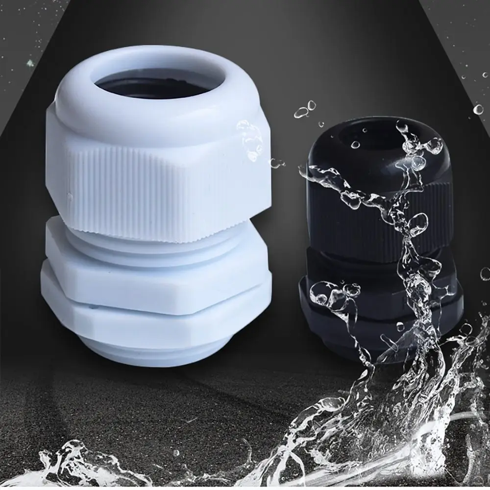 Waterproof Joint Cable Gland Plastic Cable Entry IP68 PG7 PG9 PG11 PG16  White Black Nylon Plastic Connector