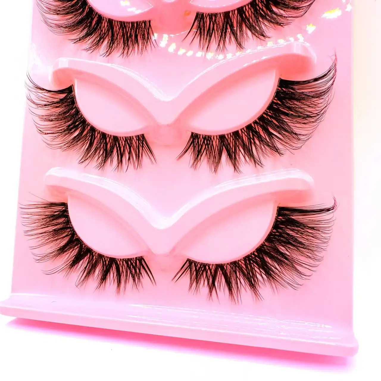 5 أزواج دراماتيكية مجعدة مجنحة ممدود لينة فو المنك جلدة الثعلب القط العين الرموش الصناعية #5