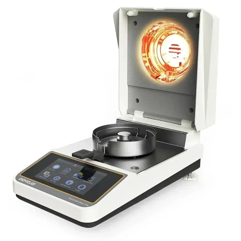 

[2026]110g 0.001g 0.01% Grain Seeds Powder Halogen Heating Touch Screen Humidity Moisture Meter Tester USB RS232 Connectivity