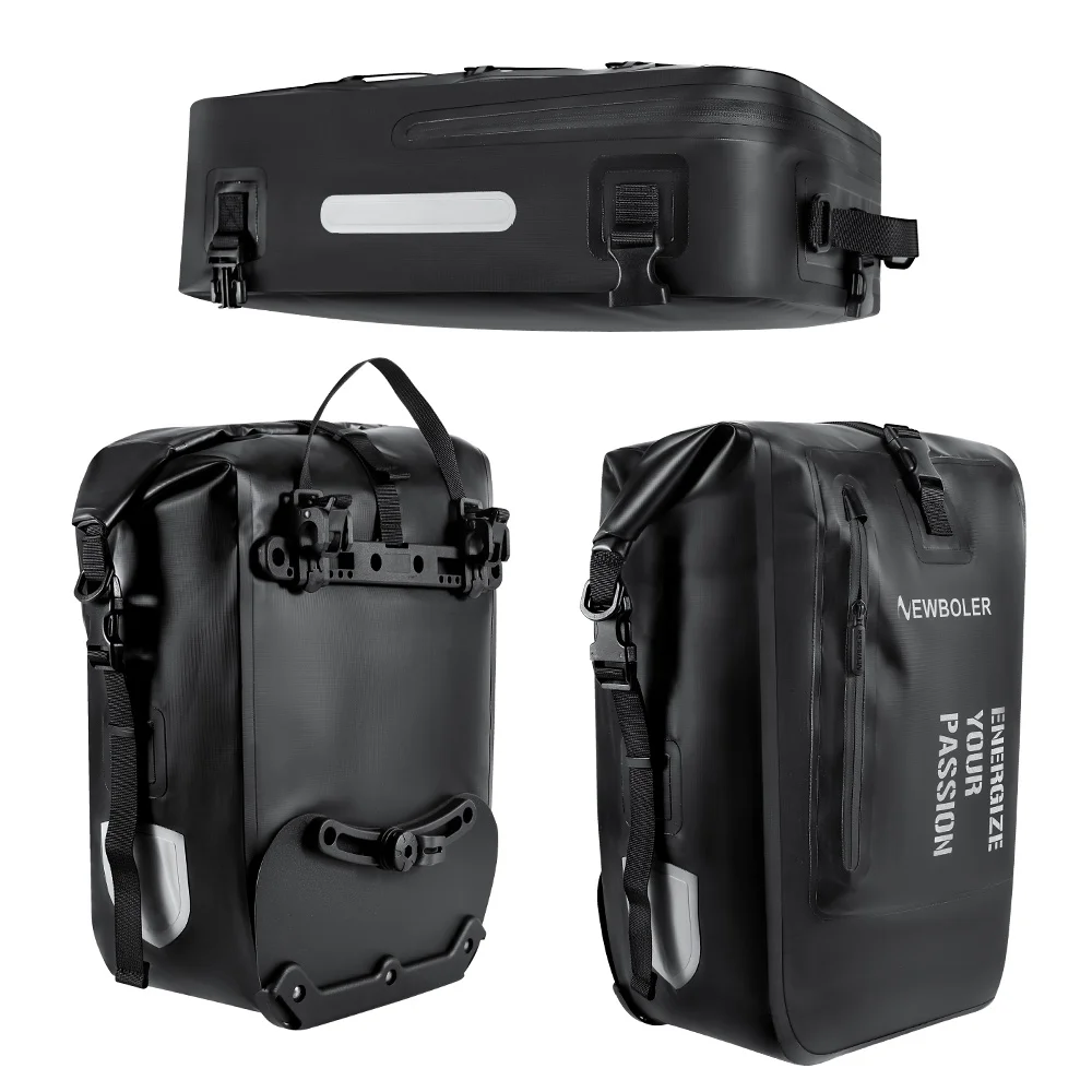 NEWBOLER 75L 3-in-1 Wasserdichte Fahrrad-Gepäckträgertasche MTB Rennrad-Tasche Große Kapazität Reisegepäckträger Satteltasche – Detail 9