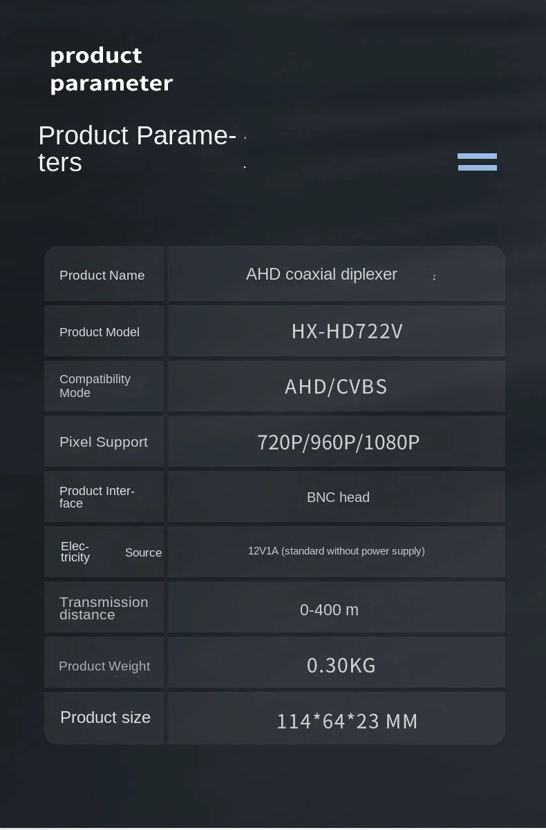 Coaxial High-definition 2-channel Multiplexer, One To Two Video Signal Adder, Multi-channel Common Cable Composite Extension