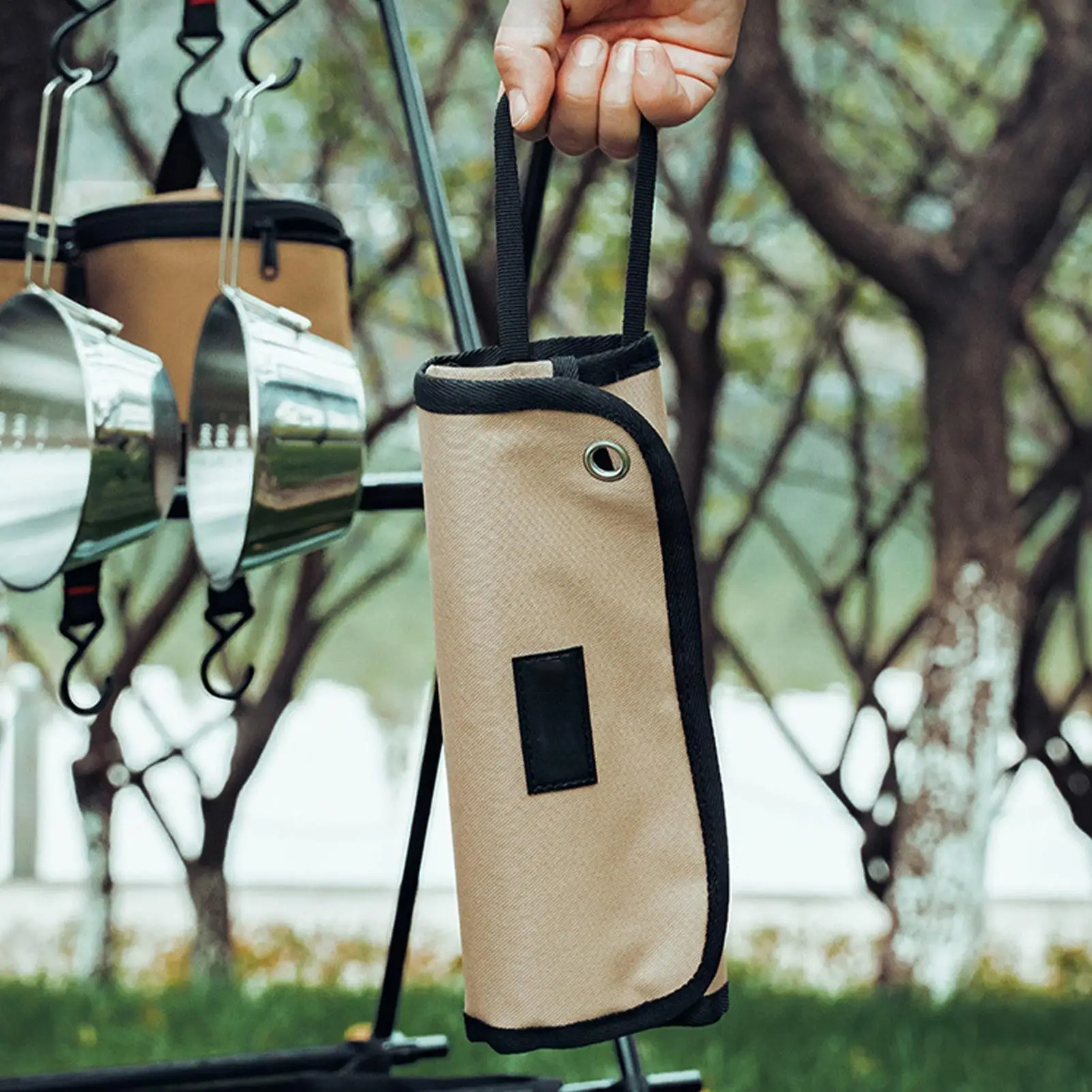 

Складная уличная сумка для хранения столовых приборов для кемпинга, сумка для ножей шеф-повара, рулонная сумка, палочки для еды, ложка, вилка, сумка-органайзер, чехол для переноски