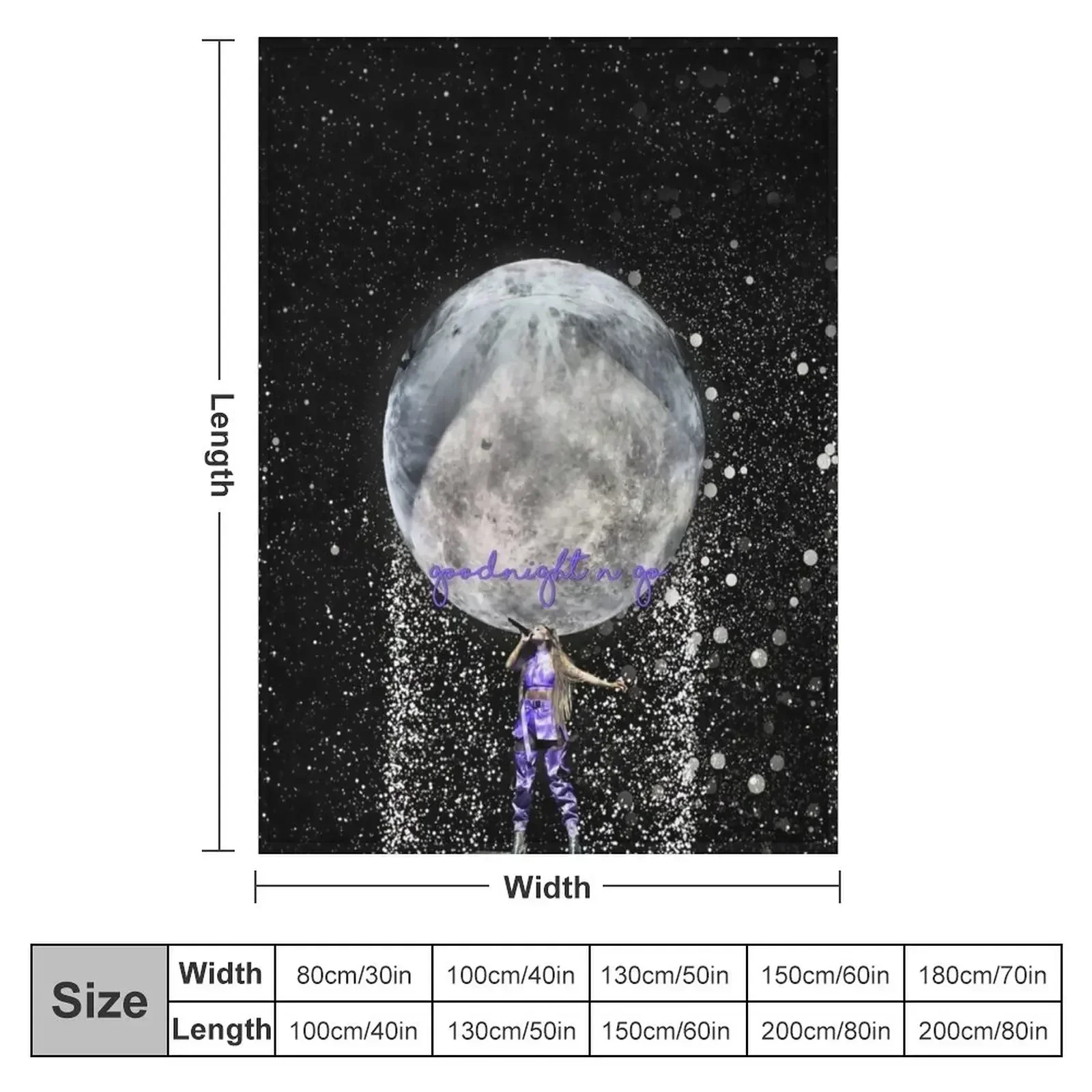 GOODNIGHT N GO VISUAL OF SWT Throw Blanket couch cozy soft plush fuzzy picnic outdoor blanket