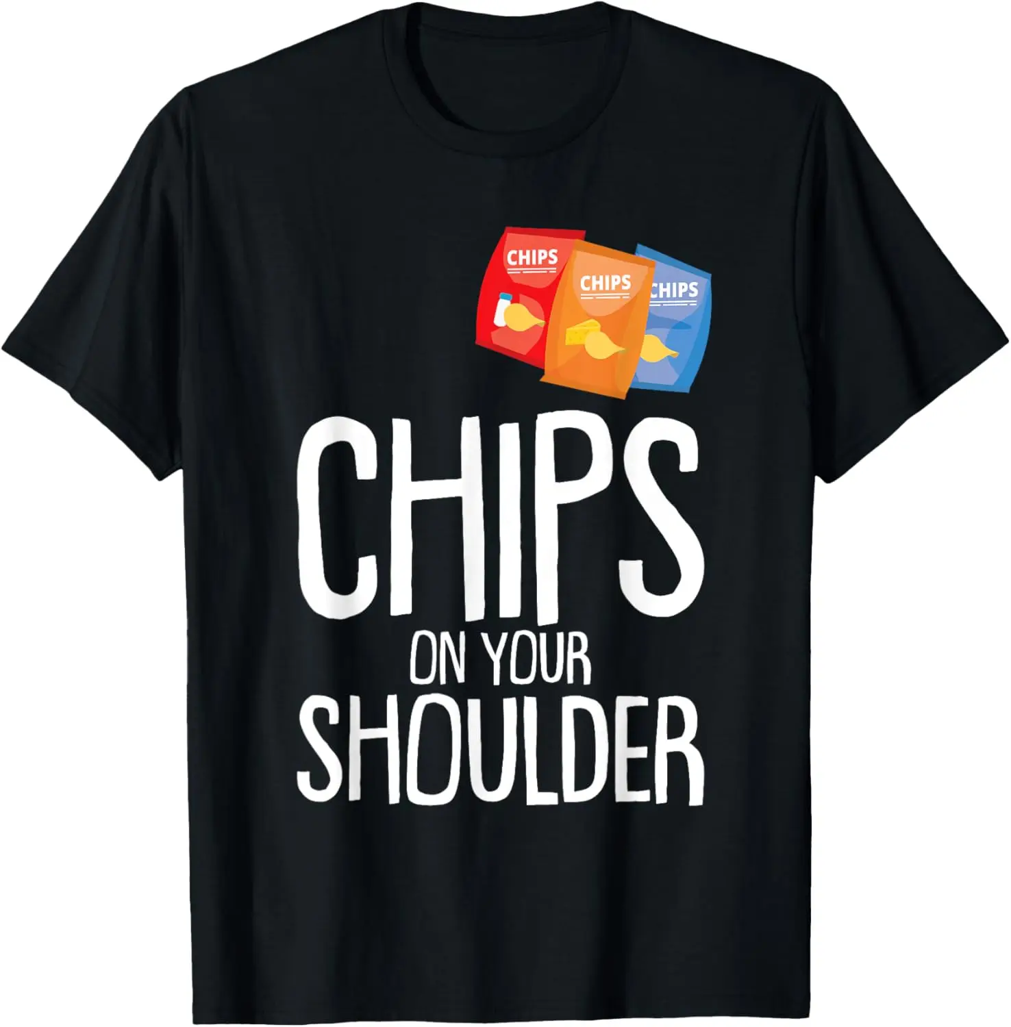 Chip On Your Shoulder Leniwy DIY Kostium na Halloween Zabawna parodia T-Shirt