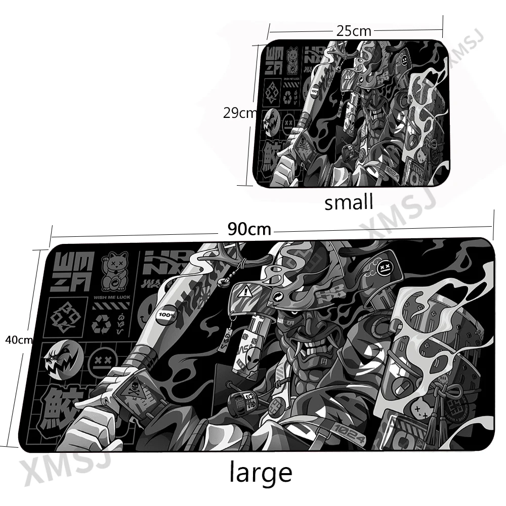 Samurai Gaming Mouse Pad Yakyu Bushi Original PC Gamer Mouse Pad 90X40 Keyboard Office Gaming Accessories Computer Japanese Mat