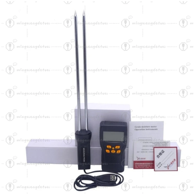 Digital Grain Moisture Meter MD7822, Long Probe Design, Portable Digital Humidity Tester for Farm Grain Moisture Testing