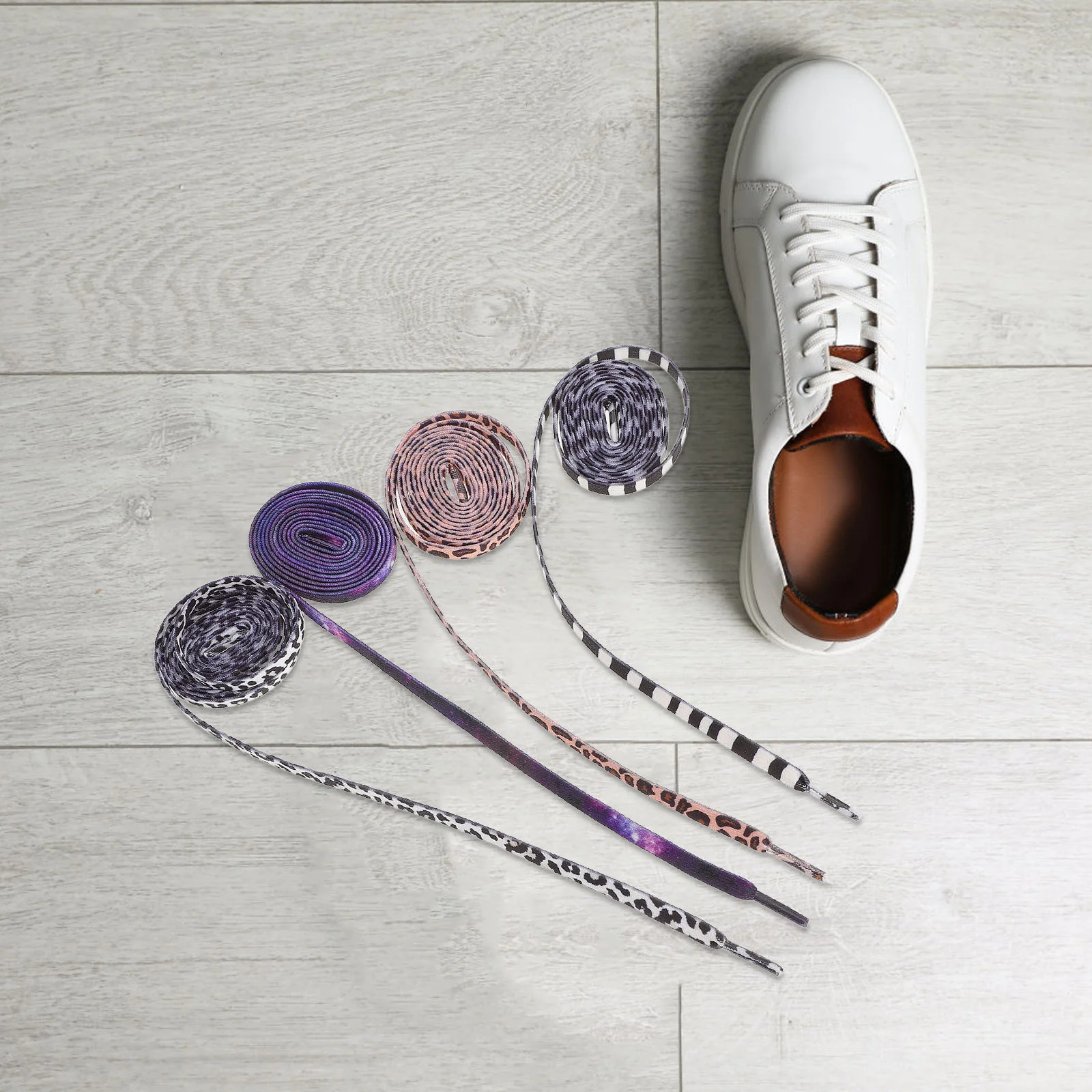 

4 Pairs Colorful Elastic Shoelaces Flat for Sneakers Sports Replacement Fashion