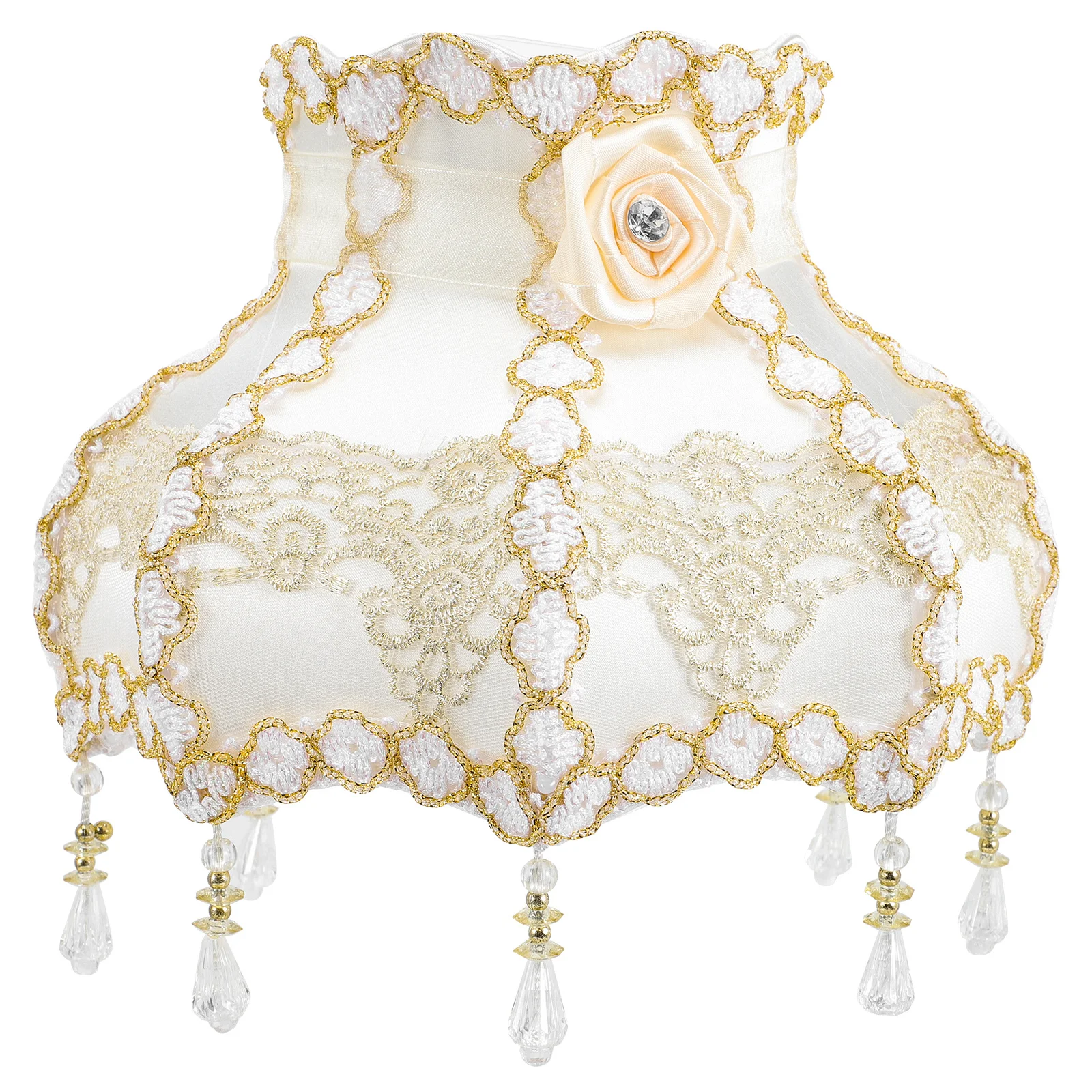 

European Style Tassel Bead Lamp Shade Fabric Cloth Art Lampshade for Table Floor Desk Lamp Vintage Decorative Replacement Unique