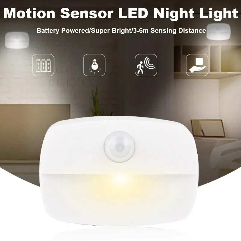 LED PIR Motion Sensor Light Bedroom Bedside Lamps Induction Lamp LED Night Light for Closet Cabinet Hallway Stair Lighting