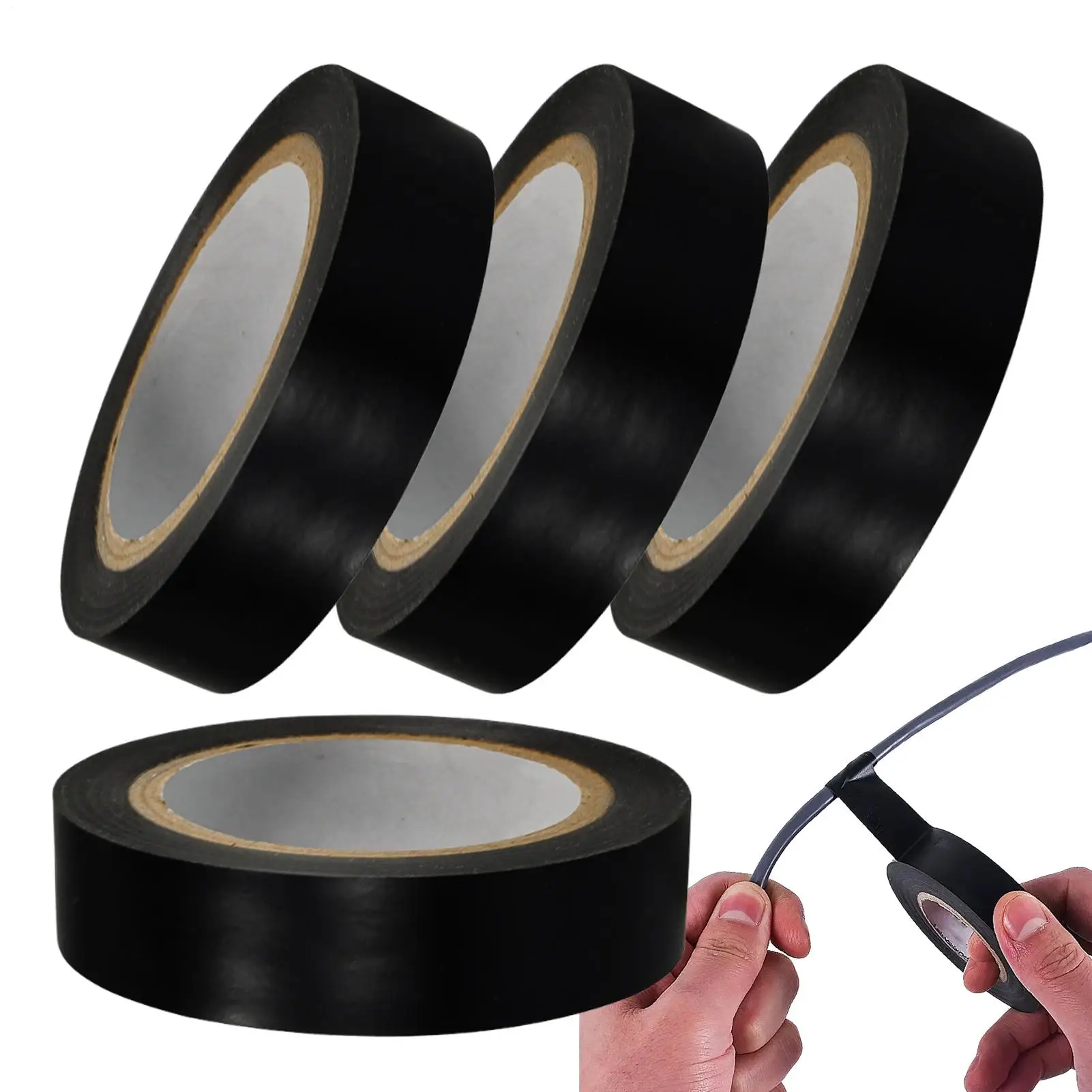 4pcs Electrical Insulation Tape Grade Rubber Adhesive Voltage Flame Retardant Waterproof Sealant Electrician Repair Essential