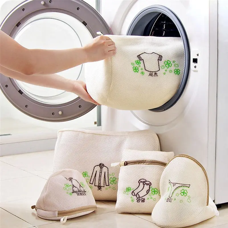 1PC Household Washing Machine Laundry Bag Socks Underwear Clothing Zipper Mesh Net Washing Bag Organizer Protection Laundry Bags