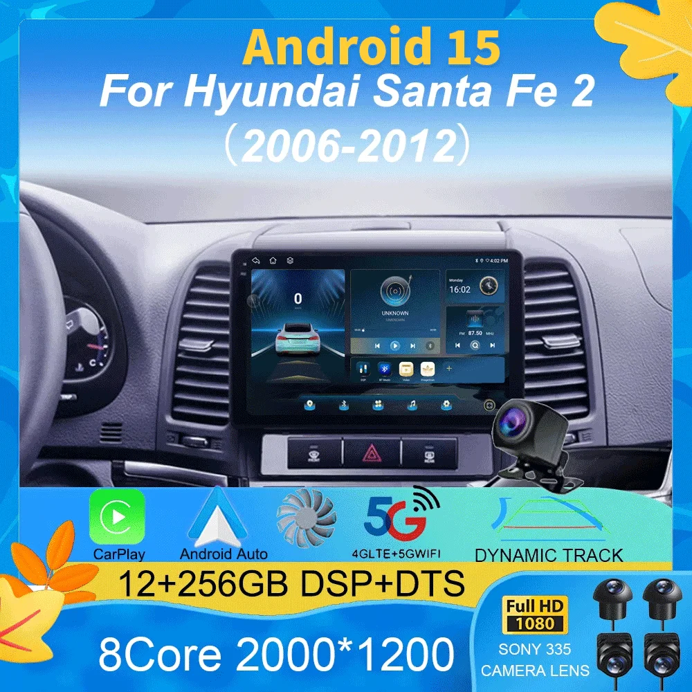 

Android 15 Car Radio For Hyundai Santa Fe 2 2006 2007 2008 2009 2010 2011 2012 Multimedia Player GPS Navigation Video Player