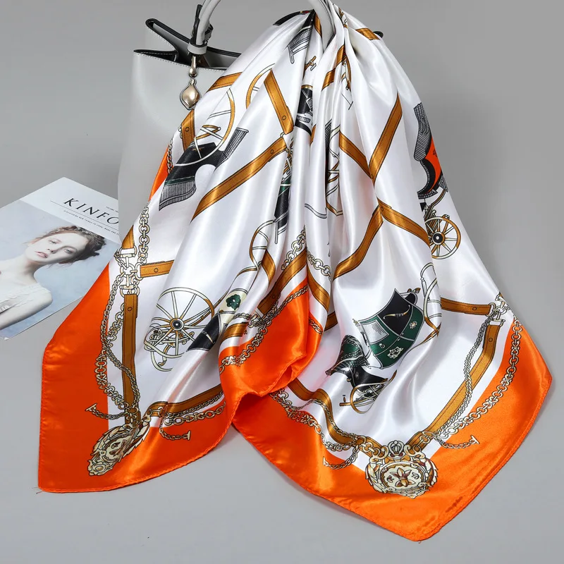 

Большой квадратный шарф, шелковый шарф для женщин, весна-лето, высококачественный корейский стиль, универсальный тонкий шарф, шаль