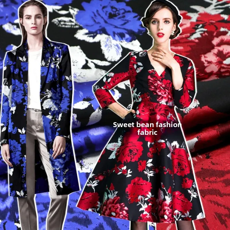 

Окрашенная в пряжу парчовая жаккардовая ткань пион костюм пальто платье одежда европейский бренд модный дизайн шитье оптовая продажа материал ткань