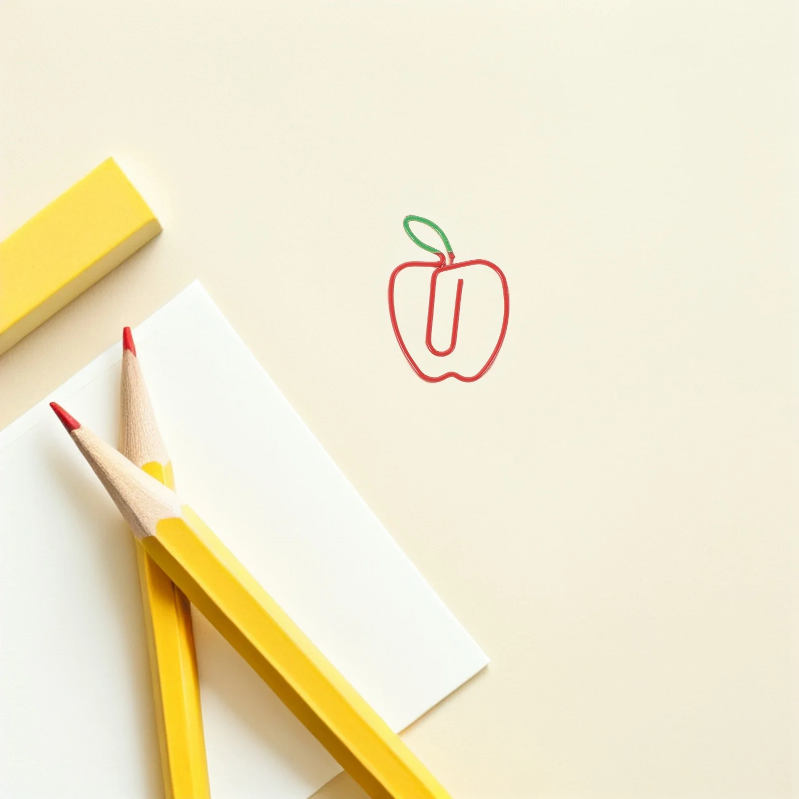 

100 Pcs Creative Paper Clip Cartoon Metal Apple-shaped Paperclip Cute Paperclips Unique