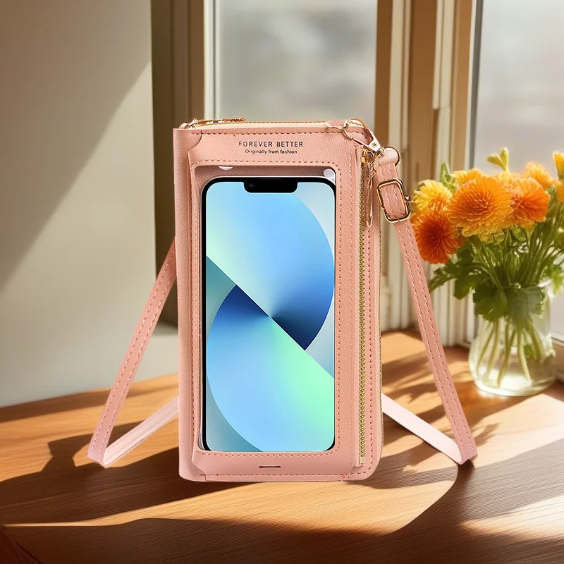 

Women's Crossbody Bag with Clear Phone Pocket, Waterproof Lightweight Shoulder Purse for Travel/Shopping Multi-Pocket Stylish