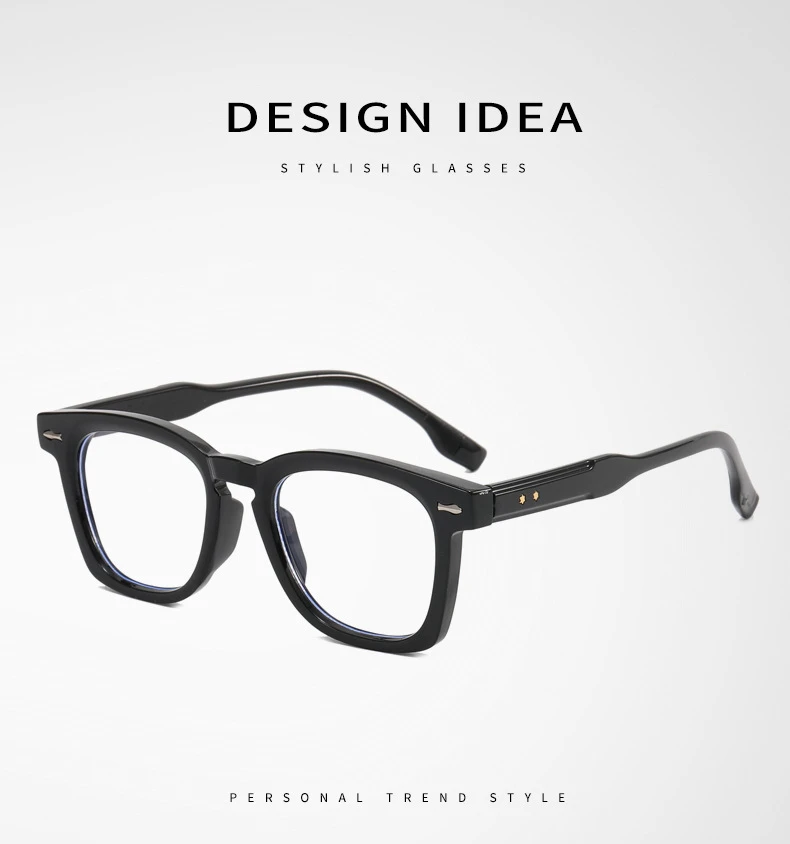 Mode Marke Design Retro Quadratischen Männlichen Exquisite Dekoration Brillen Rahmen Photochrome Anti Blau Licht Männer Lesebrille 0 ~ + 6 – Detail 5