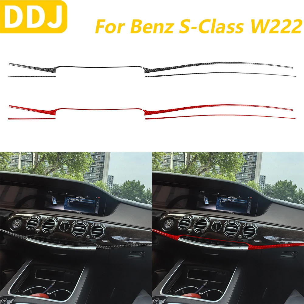 

Для Mercedes-Benz S-Class W222 2012-2020 углеродное волокно, центральная консоль, панель приборной панели, декоративные полоски, автомобильные аксессуары, наклейка