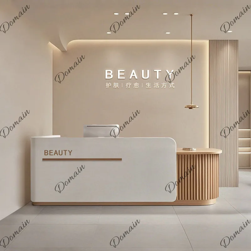 C Unique Simple Office Reception Desk Simple Aesthetic Elegant  Bar Counter Furniture Premium  Mostrador Commercial Furnitu