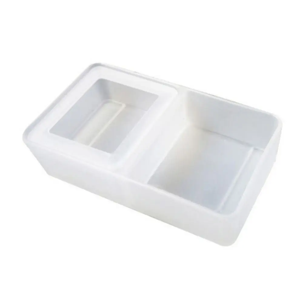 

Black/White Plastic Breeding Feeders Box Anti-escape Double Box Reptile Feeding Bowl Plastic 2 in 1 Worm Dish Lizard