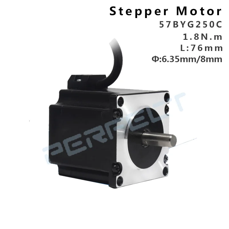 57BYG250C Nema 23 Stepper Motor 3D Printer CNC Milling Engraving Machine  1.8N 76mm Single Output Shaft 6.35/8mm 4-lead Motors