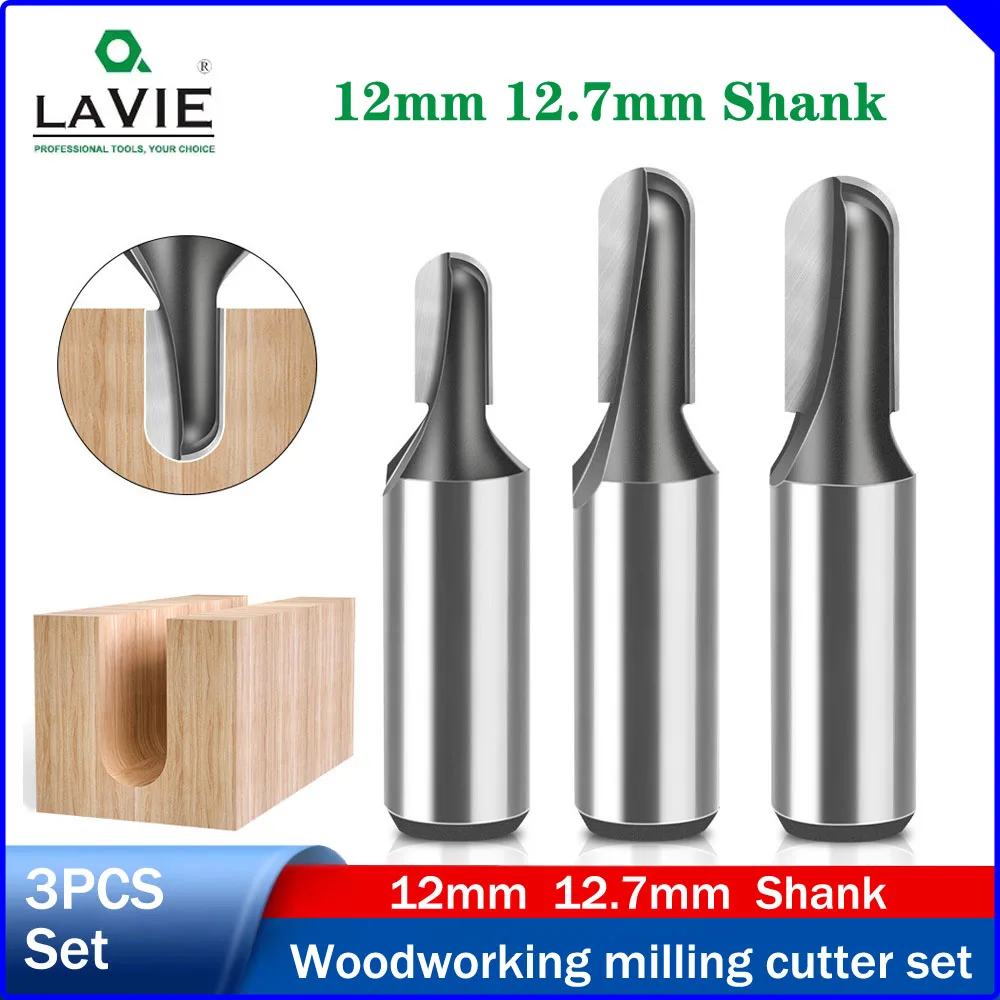 

1/2" & LAVIE 12mm Shank Deep Round Bottom Router Bit,Woodworking Grooving Cutter,Trimmer / Engraving Machine / Electric Router