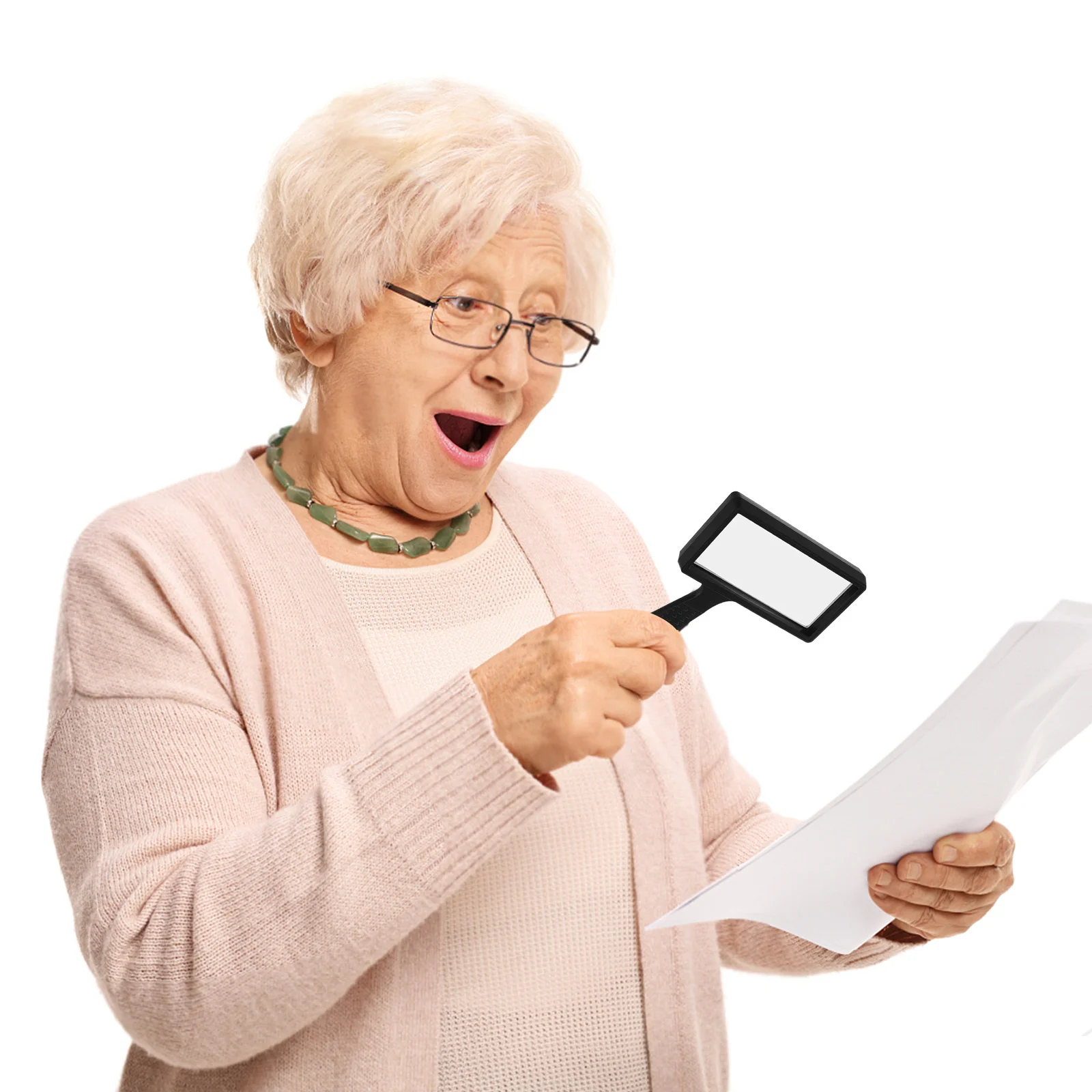 

2Pcs 3x Rectangular Magnifying Glass Handheld Lens for Seniors Reading Newspapers Books Jewelry Craft Durable Scratch Resistant