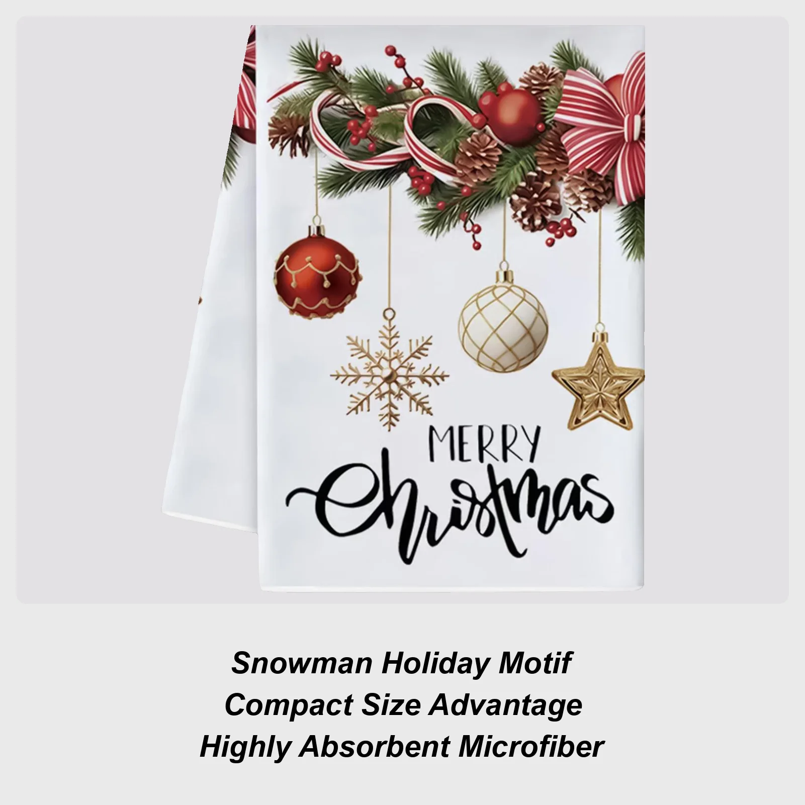 Christmas Dish Towels 6-Piece Seasonal Home Decor Christmas Tea Towels Winter Decorations For Home Farmhouse Desktop Wall Party