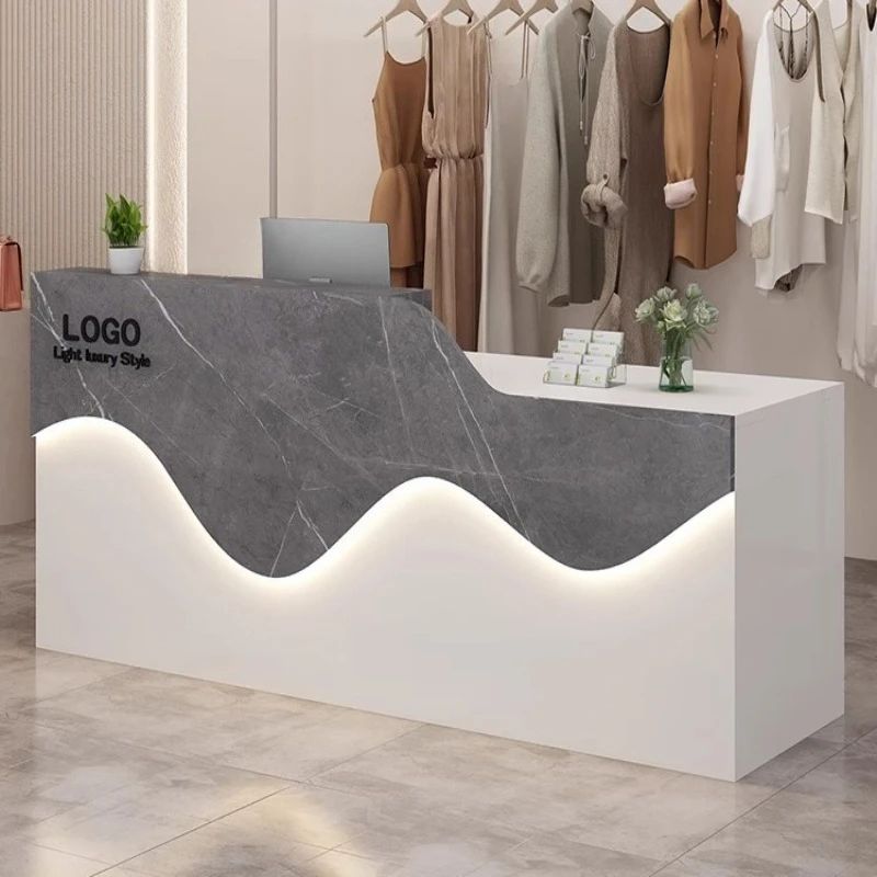 

Simple modern reception counter commercial checkout small beauty salon counter Office reception mesa de recepción furniture