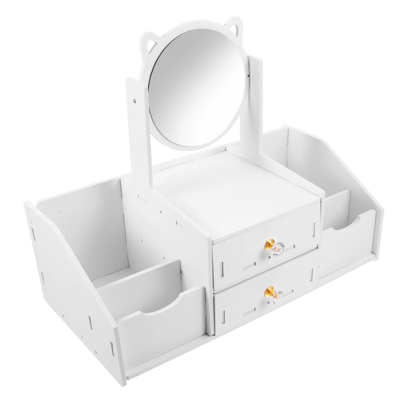 

Multifunctional Makeup Organizer Vanity Storage Drawer Bathroom Counter Organizer Desktop Holder With Mirror