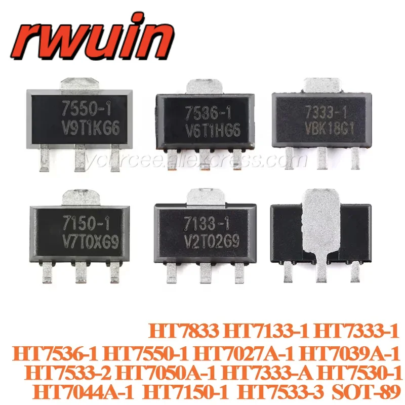 10PCS HT7550-1 HT7333-1 HT7150-1 HT7536-1 HT7133-1 HT7550 HT7536 HT7333 HT7150 SOT-89 Low Dropout Linear Regulator LDO Chip IC