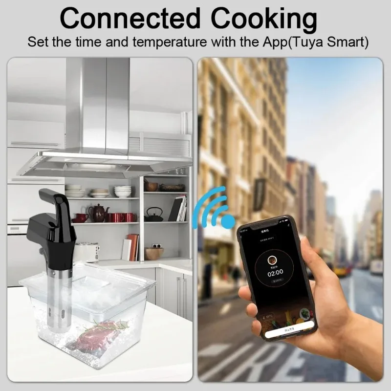 1100W Generation IPX7 Waterproof Sous Vide Immersion Circulator Vacuum Slow Cooker with LCD Digital Cooker LCD Touch Immersion