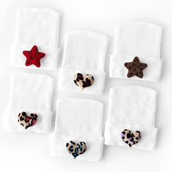 Newborn Velvet Love Starfish Pentagram Knit Hats Children Girls Beanie Infant Cotton Bonnet Toddler Baby Kids Enfant Beanie Caps