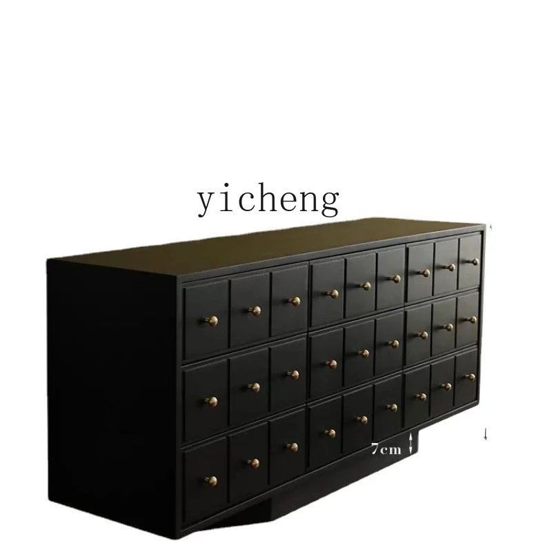 

Zk Black Multi-Drawer Cabinet Bedroom Storage Cabinet Drawer Household Republic of China Style