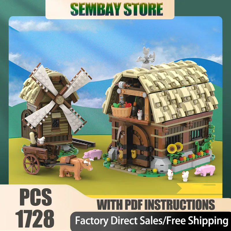 

Moc строительные кирпичи модульные 3739 Mill Village Raid Remake-средневековый замок технология блоки Рождественские игрушки «сделай сам» строительные подарки