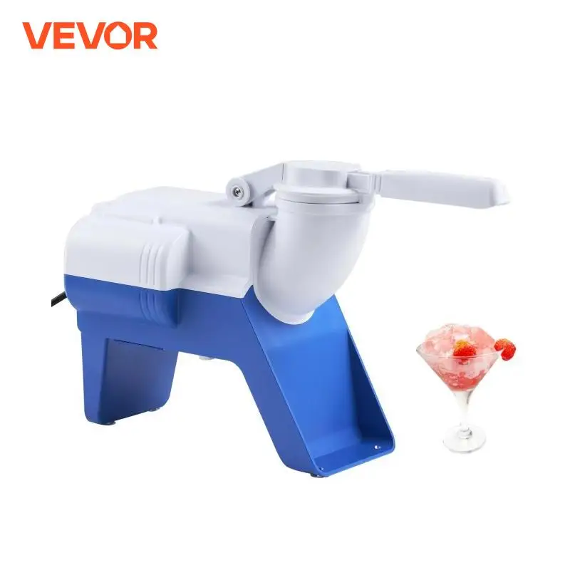 VEVOR Ice Crushers Machine 176lbs Per Hour Electric Snow Cone Maker with Cover and Bowl for Margaritas Home and Commercial Use